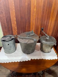 Lot 70-three Antique Ice Cream Makers