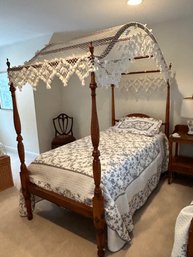 Lot 149- Twin Bed Frame And Mattress And Bedding!