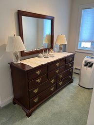 Lot 182- Dresser 10 Drawers 64Lx34hx20deep Mirror 41x33