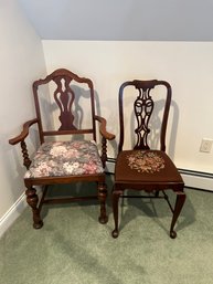 Lot 173- 2 Chairs  Flower Seats