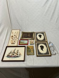 7 Pieces Of Art And A H.F. Porter Lillie Quechee Grain Store Thermometer