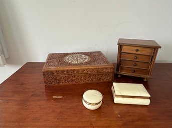 Lot 1 Trinket And Jewelry Boxes Beautiful Inlay