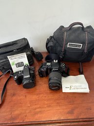 Lot 5 Two Cameras Nikon N6004 N6000 And Canon Powershot SX120 IS