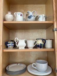 Lot 54-mugs, Coffee Creamers, Dinner Plates And Bowls