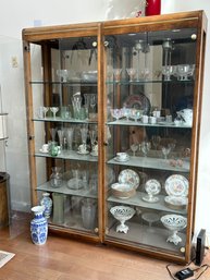 Lot 78-two Mid Century Glass Curio Cabinets. No Contents. Cabinets Only. 31W, 81 1/2H, 15D. Each.
