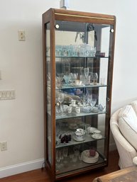 Lot 92- Mid Century Glass Curio Cabinet. No Content. 31W, 811/2H, 15D