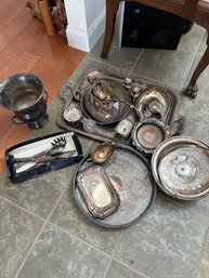 Lot 105-large Lot Of Silver Plate