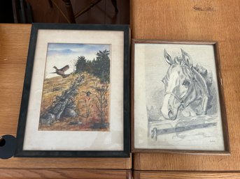 Lot 119 - Chance For A Double Watercolor Fredrick Potter Horse Sketch By Kelsey