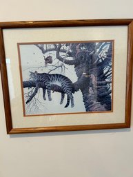 Lot 128-Cat Print 17x14 1/2