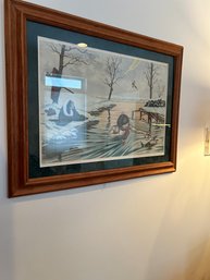 Lot 129- Signed Hunting Print 28x22