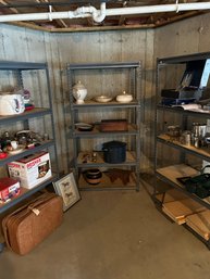 Lot 207- Contents Of All Three Shelves. Content Only. Cristal Darques, Picnic Wine Set, Document Box And More