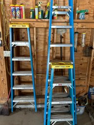 Lot 211- Three Werner Ladders. 4ft, 6ft, And 8ft.