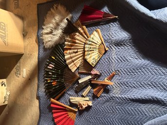 Lot 223- Vintage Lot Of Fans. As Is