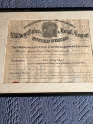 Lot 239 Framed Military Document