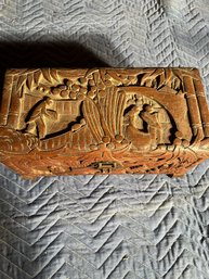 Lot 242-wooden Carved Jewelry Box 12L, 6D, 6H