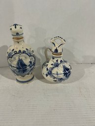 Lot 3-pair Of Erven Lucas Bols Decanters-amsterdam