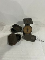 Lot 7- Antique Tinware And Columbia Family Scale