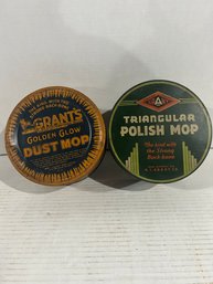 Lot 16- Pair Of Vintage Adverting Mop Tins