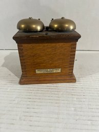 Lot 35-antique Western Electric Oak Telephone Ringer System