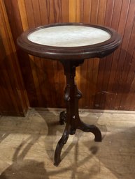 Lot 62-marble Top Round Plant Stand