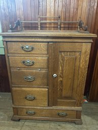 Lot 80-wooden Barbers Cabinet. 28l, 35h, 16w