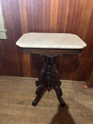 Lot 83-marble Top Stand 21 1/2l, 28h, 16d