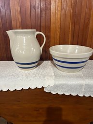 Lot 91-roseville Bowl And Pitcher