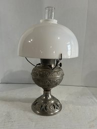 Lot 107-nickel Over Brass Oil Lamp