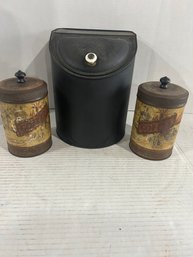 Lot 126- Two Coffee Tins And One Newer Storage Tin