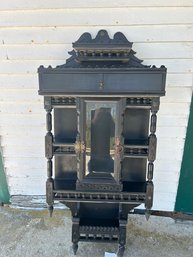 Lot 161- Wall Mounted Victorian Eastlake Ebonized Finished Cabinet C 1880s