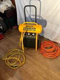 Lot 196- DeWalt 200 PSI 4.5 Gallon Air Compressor With Hoses
