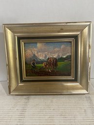 Lot 12- Oil On Board Farm Scene By Australian Artist Rudolf Posch