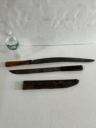Lot 79- Primitive Cutter (possibly Tobacco), And Large Old Knife