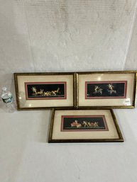 Lot 80- 3 Framed Putti Water Colors.  They Are All 16x10