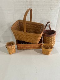 Lot 83- 5 Longaberger Handwoven Baskets.