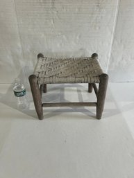 Lot 96- Woven Wooden Footstool