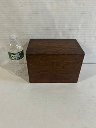 Lot 100- Oak Library/recipe File Box 8 1/2x 5 12