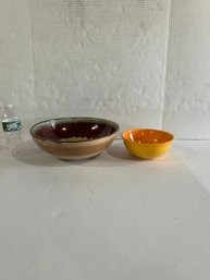 Lot 104- Pair Of Mixing Bowls.  The Large One Is 13 In. The Small One Is 8 In. Both Signed. See Pictures