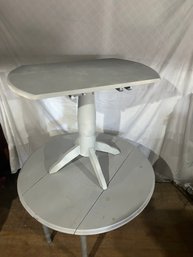 Lot 116- Two Painted Gray Drop Leaf Tables.