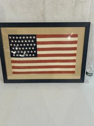 Lot 132- Framed 45 Star American Flag. 32x22 1/2