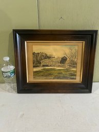 Lot 178- Covered Bridge Print. Near Pittsford,  VT