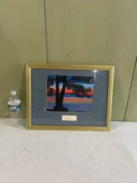 Lot 179- 1993 Signed Sunset Water Color. 17 1/2 X 13 1/2