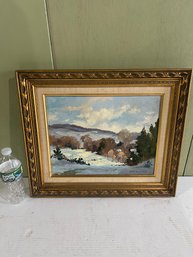 Lot 185- 1981 Signed Robert Frick High Pasture Vista Oil On Board
