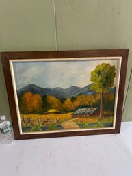 Lot 187- Signed A. Mulhinch Oil On Board Of Mountain And Valley Scene