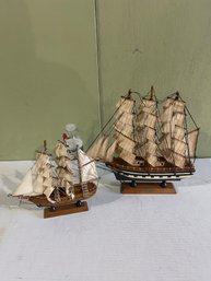 Lot 194- Pair Of Decorative Sailing Ships