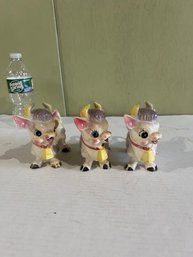 Lot 195- Three Purple Elsie The Cow Ceramic Creamers