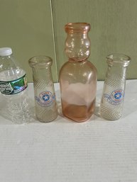Lot 203- Three Milk Bottles. Pick Baby Face And Two Evas San Benito Texas Bottles