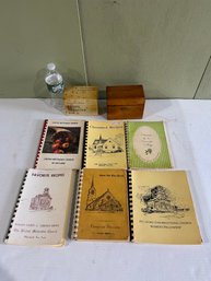 Lot 209- Two Recipe Boxes And Six Local Cookbooks Compiled By Local Church Fellowships