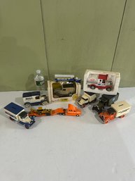 Lot 222- Seven Die Cast Banks And Two Other 18-wheeler Toys
