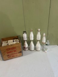 Lot 223- Sewards Dairy Milk Crate And Milk Bottles.